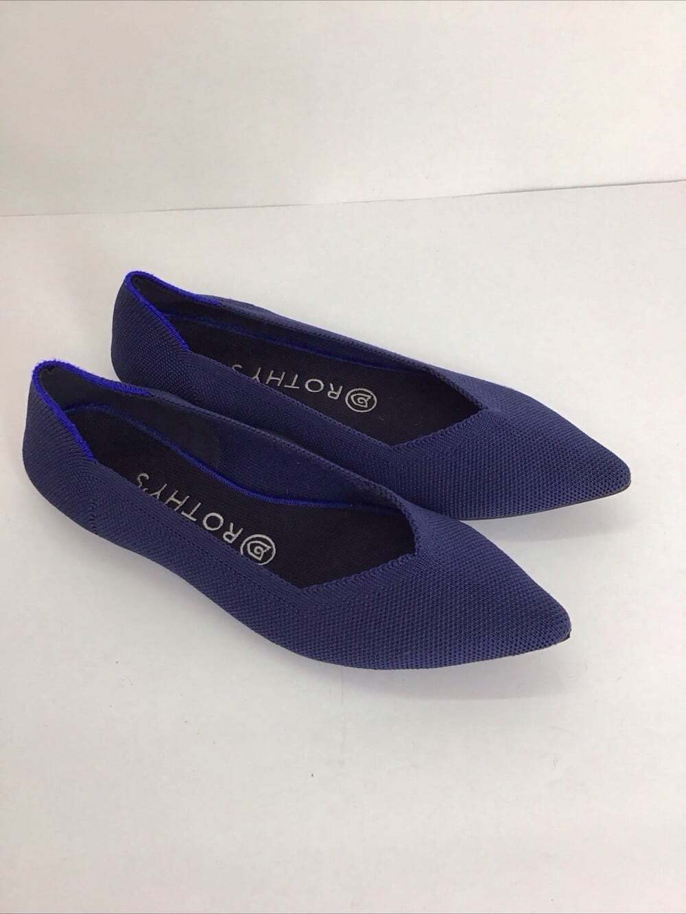 Rothy's The Point Maritime Blue Pointed Toe Casual Slip On Ballet Flats Size 8W